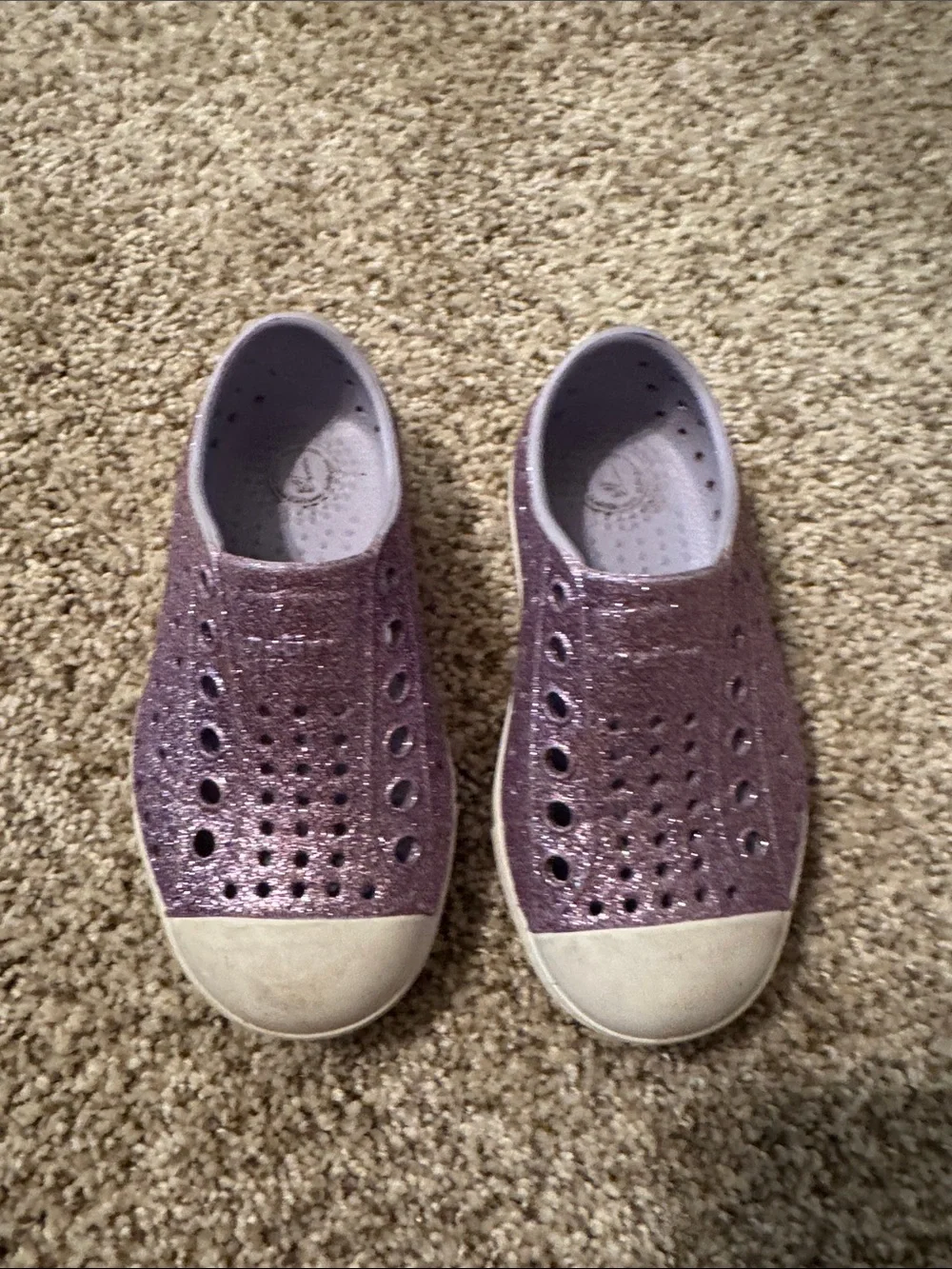 Native Shoes Kids Glitter Slip-On Water Shoes - Purple